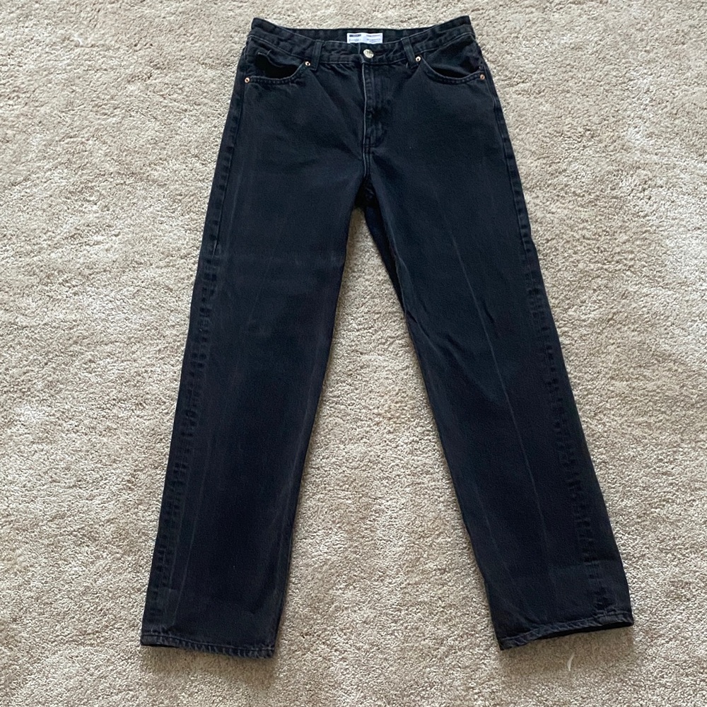 Bershka Men's Straight Black Jeans